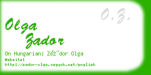 olga zador business card